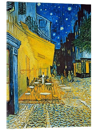 Posterlounge Caféterrasse am Abend Acrylglasbild von Vincent van Gogh 30 x 40 cm Blau Impressionismus Wanddeko von Posterlounge