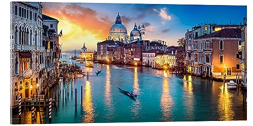 Posterlounge Canal Grande in Venedig am Abend, Italien Acrylglasbild von Jan Christopher Becke 100 x 50 cm Reisen Wanddeko von Posterlounge