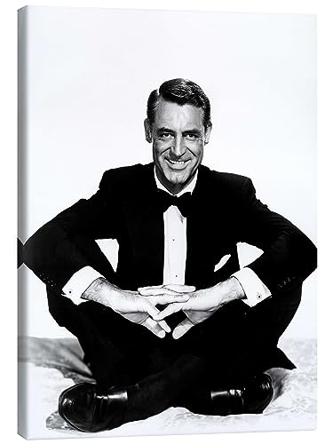 Posterlounge Cary Grant Leinwandbild Wandbilder für jeden Raum 30 x 40 cm Schwarz-Weiß Schwarz-Weiß Fotografie Wanddeko von Posterlounge