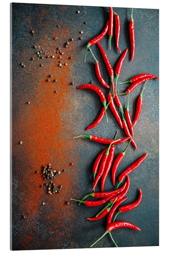 Posterlounge Cayennepfeffer, Chili und Peperoni Acrylglasbild 60 x 90 cm Rot Wandbilder Wanddeko von Posterlounge