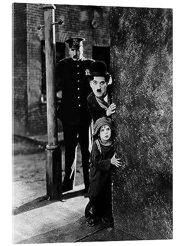 Posterlounge Charlie Chaplin - The Kid (Der Vagabund und das Kind) Acrylglasbild Wandbilder für jeden Raum 30 x 40 cm Schwarz-Weiß Filme Wanddeko von Posterlounge