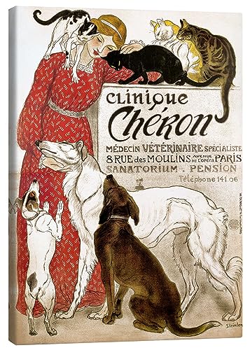 Posterlounge Clinique Cheron (Französisch) Leinwandbild von Théophile-Alexandre Steinlen 60 x 80 cm Beige Jugendstil Wanddeko von Posterlounge