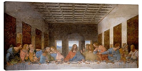 Posterlounge Das Abendmahl I Leinwandbild von Leonardo da Vinci 80 x 40 cm Renaissance Wanddeko von Posterlounge