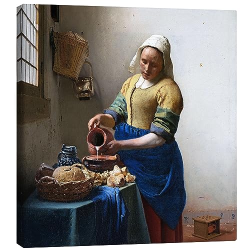 Posterlounge Das Milchmädchen Leinwandbild von Jan Vermeer Wandbilder für jeden Raum 70 x 70 cm Barock Wanddeko von Posterlounge