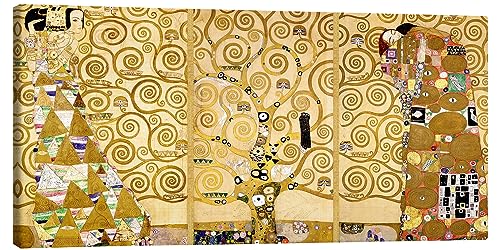 Posterlounge Der Lebensbaum (Detail) Leinwandbild von Gustav Klimt Wandbilder für jeden Raum 120 x 60 cm Gelb Jugendstil Wanddeko von Posterlounge