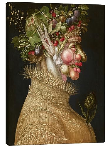 Posterlounge Der Sommer, 1563 Leinwandbild von Giuseppe Arcimboldo Wandbilder für jeden Raum 20 x 30 cm Braun Optische Täuschung Wanddeko von Posterlounge