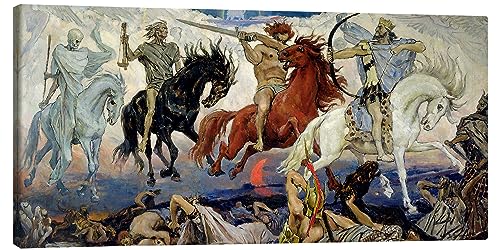 Posterlounge Die Vier Reiter der Apokalypse Leinwandbild von Victor Mikhailovich Vasnetsov Wandbilder für jeden Raum 100 x 50 cm Symbolismus Wanddeko von Posterlounge