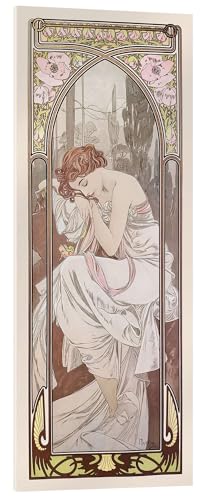 Posterlounge Die Vier Tageszeiten - Nachtruhe Acrylglasbild von Alfons Mucha Wandbilder für jeden Raum 30 x 70 cm Jugendstil Wanddeko von Posterlounge