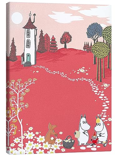 Posterlounge Ein neues Abenteuer Leinwandbild 60 x 80 cm Rot Mumins Wanddeko von Posterlounge