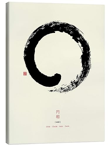 Posterlounge Enso - Japanischer Zenkreis I Leinwandbild von Thoth Adan 100 x 130 cm Kreise Wanddeko von Posterlounge