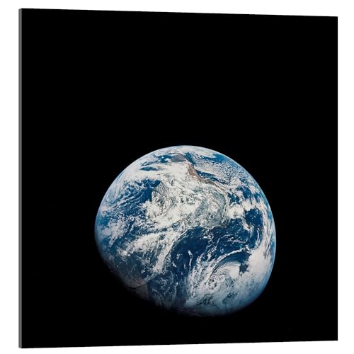 Posterlounge Erde aus der Sicht von Apollo 8 Acrylglasbild von NASA 70 x 70 cm Schwarz Lernen & Wissen Wanddeko von Posterlounge