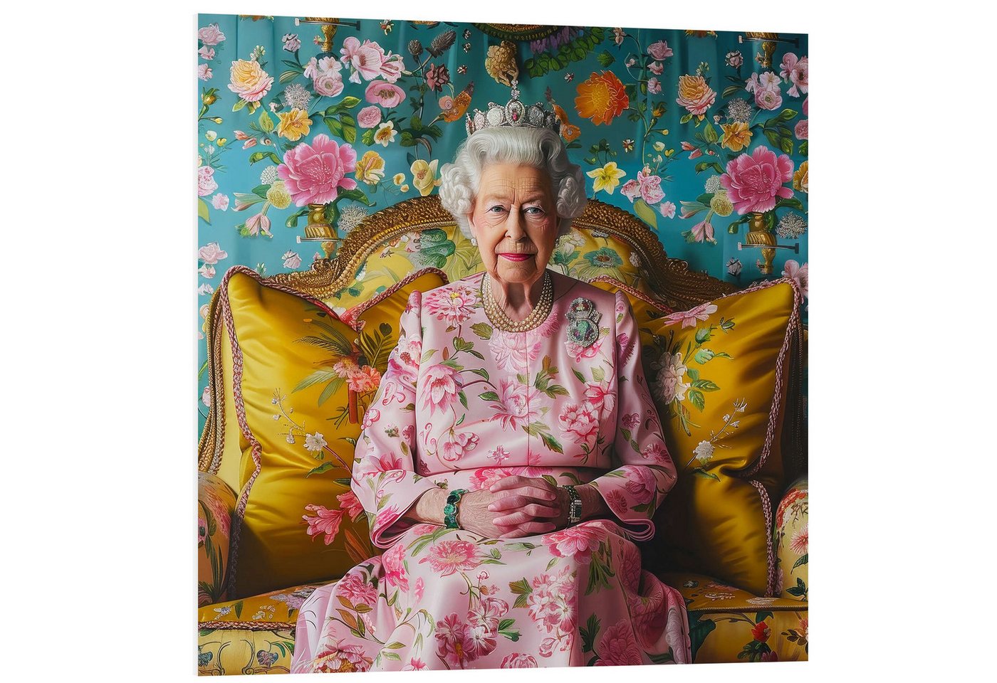 Posterlounge Forex-Bild DejaReve, Die Queen auf dem Sofa, Wohnzimmer Modern Digitale Kunst Posterlounge Forex-Bild DejaReve, Die Queen auf dem Sofa, Wohnzimmer Modern Digitale Kunst von Posterlounge