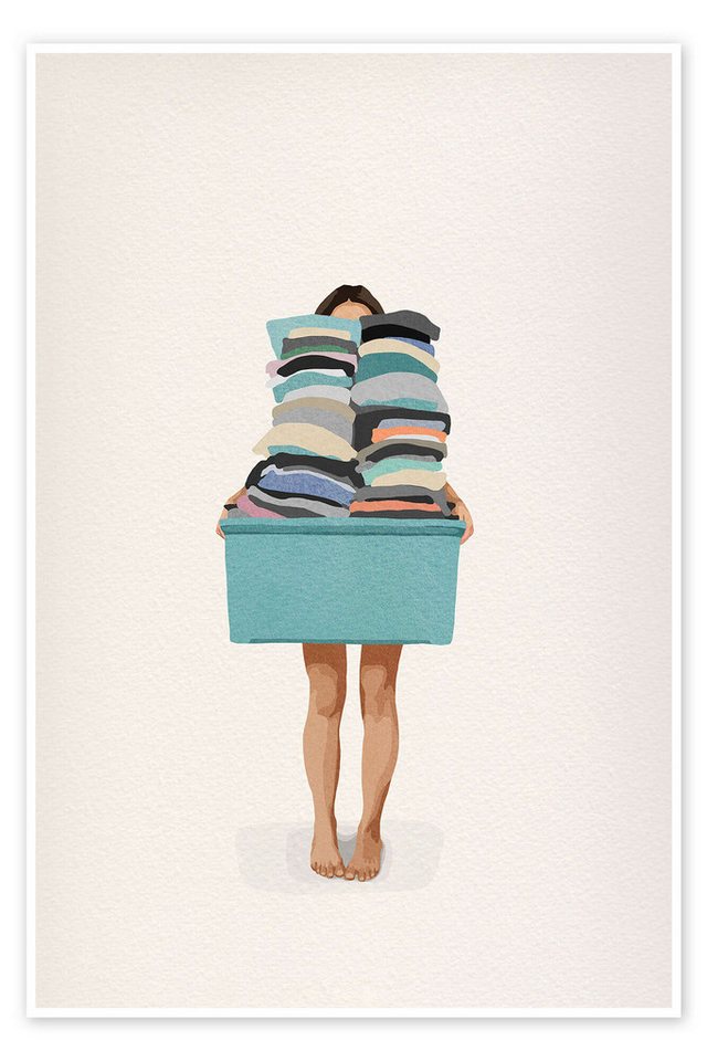 Posterlounge Poster Giselle Dekel, Wäschekorb, Badezimmer Minimalistisch Malerei Posterlounge Poster Giselle Dekel, Wäschekorb, Badezimmer Minimalistisch Malerei von Posterlounge