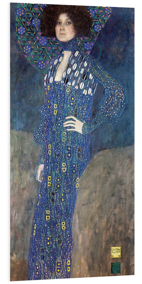 Posterlounge Forex-Bild Gustav Klimt, Bildnis der Emilie Flöge, Wohnzimmer Malerei von Posterlounge