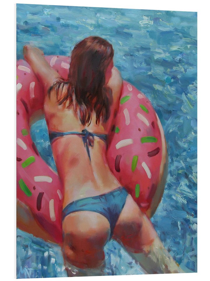 Posterlounge Forex-Bild Nelina Trubach-Moshnikova, Pool Donut, Badezimmer Malerei von Posterlounge