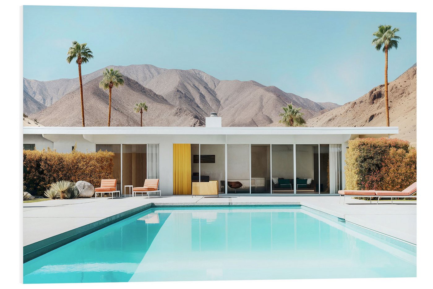 Posterlounge Forex-Bild Philippe HUGONNARD, California Dreaming - Palm Springs Pool in der Wüste von Posterlounge
