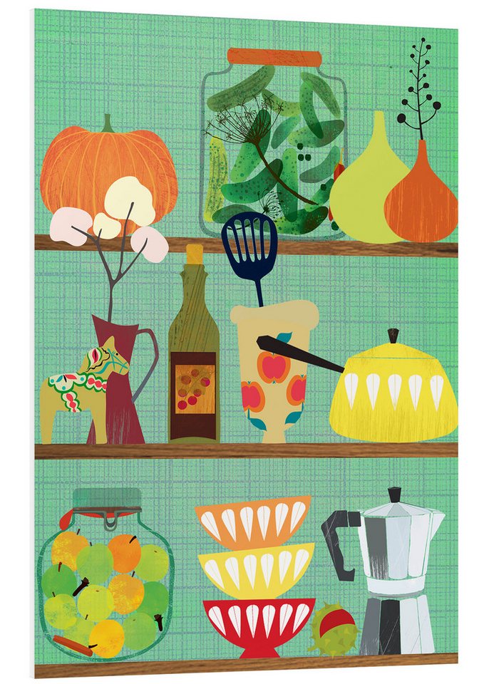 Posterlounge Forex-Bild Taika Tori, Küchenregal II, Küche Illustration von Posterlounge