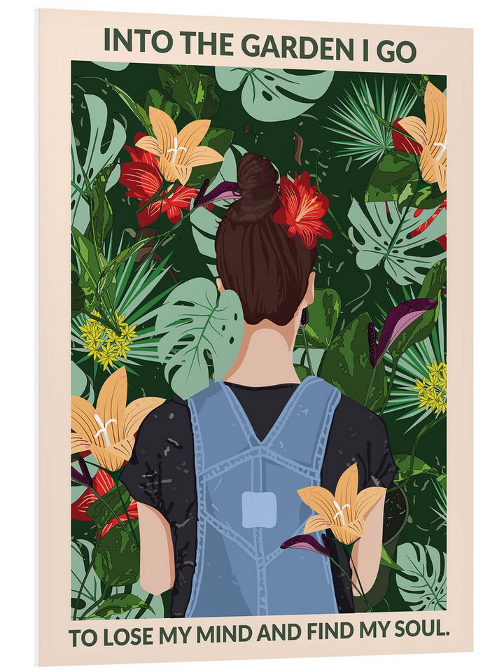 Posterlounge Forex-Bild WallChart, Into the Garden, Blue, Illustration von Posterlounge