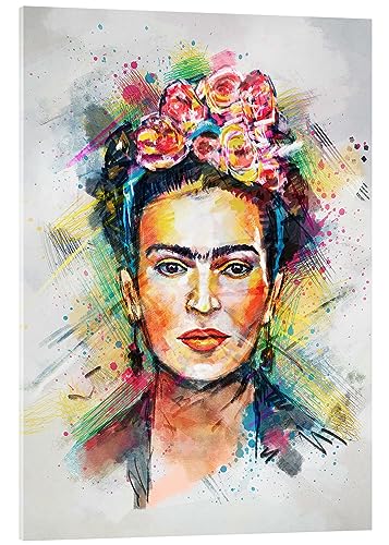 Posterlounge Frida Kahlo Flower Pop Acrylglasbild von Tracie Andrews 30 x 40 cm Geschenkideen Wanddeko von Posterlounge