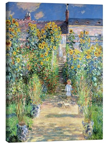 Posterlounge Garten in Vétheuil Leinwandbild von Claude Monet Wandbilder für jeden Raum 20 x 30 cm Grün Impressionismus Wanddeko von Posterlounge