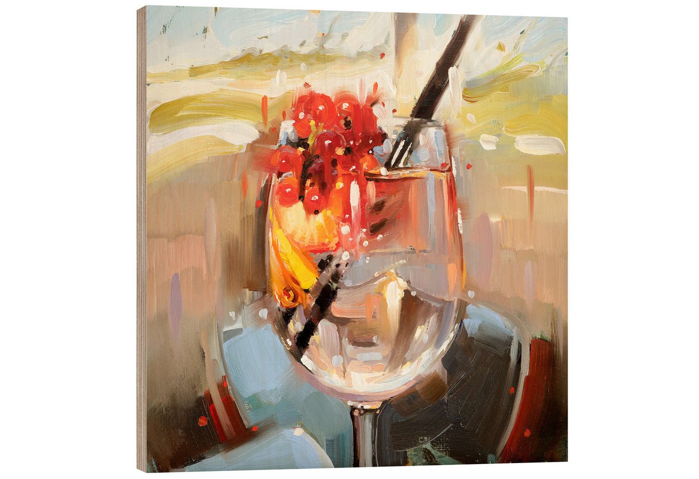 Posterlounge Holzbild Johnny Morant, 5 Uhr, Küche Modern Malerei von Posterlounge