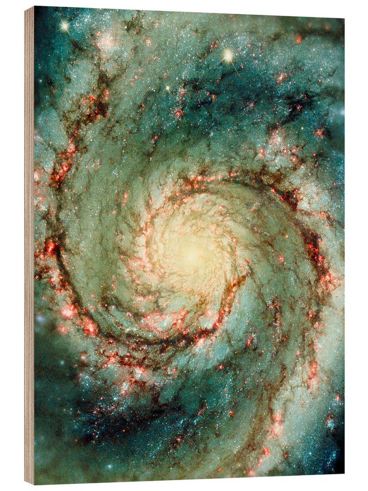 Posterlounge Holzbild NASA, M51 Whirlpool-Galaxie, Fotografie von Posterlounge