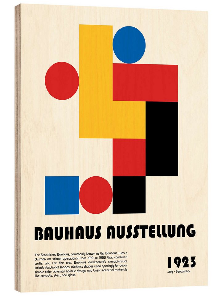 Posterlounge Holzbild Retrodrome, Bauhaus, Ausstellung 1923 II, Grafikdesign Posterlounge Holzbild Retrodrome, Bauhaus, Ausstellung 1923 II, Grafikdesign von Posterlounge