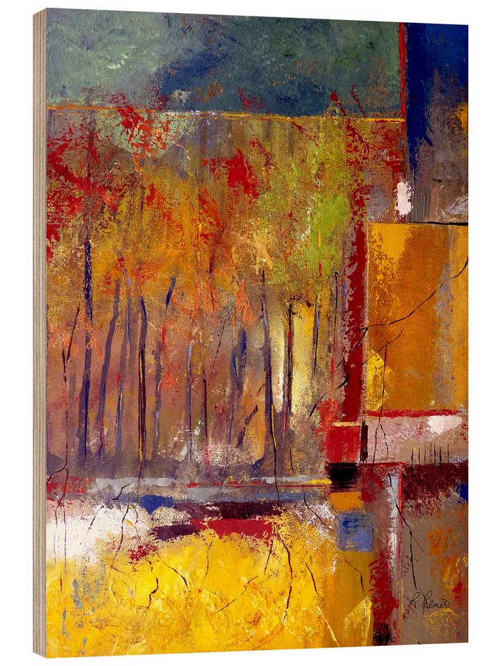 Posterlounge Holzbild Ruth Palmer, Den Wald vor lauter Bäumen nicht sehen, Wohnzimmer Modern Malerei von Posterlounge