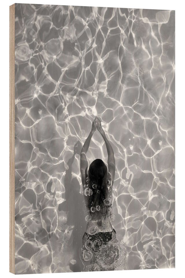 Posterlounge Holzbild Studio Nahili, Wasser Liebe - Schwimmen im Pool, Fotografie von Posterlounge