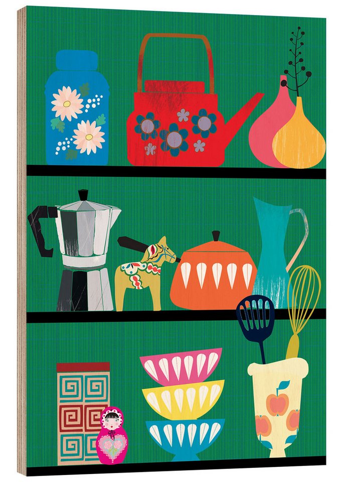 Posterlounge Holzbild Taika Tori, Küchenregal, Mädchenzimmer Kindermotive von Posterlounge