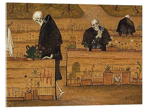 Posterlounge Im Garten des Todes Acrylglasbild von Hugo Simberg 40 x 30 cm Braun Jugendstil Wanddeko von Posterlounge