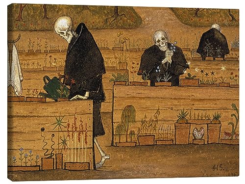 Posterlounge Im Garten des Todes Leinwandbild von Hugo Simberg 80 x 60 cm Braun Jugendstil Wanddeko von Posterlounge