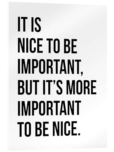 Posterlounge Important but Nice Acrylglasbild von Typobox 30 x 40 cm Schwarz-Weiß Wandbilder Wanddeko von Posterlounge
