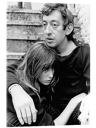 Posterlounge Jane Birkin und Serge Gainsbourg, ca. 1970 Acrylglasbild 30 x 40 cm Schwarz-Weiß Schwarz-Weiß Fotografie Wanddeko von Posterlounge