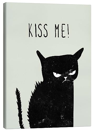 Posterlounge Kiss me cat Leinwandbild von Amy and Kurt Wandbilder für jeden Raum 70 x 90 cm Küsse Wanddeko von Posterlounge