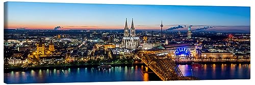 Posterlounge Köln-Skyline Leinwandbild von euregiophoto Wandbilder für jeden Raum 90 x 30 cm Natur Wanddeko von Posterlounge