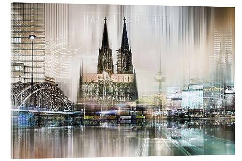 Posterlounge Kölner Skyline, abstrakt Acrylglasbild von Städtecollagen 60 x 40 cm Collage Wanddeko von Posterlounge