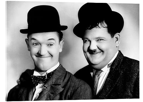 Posterlounge Laurel & Hardy II Acrylglasbild 90 x 70 cm Schwarz-Weiß Schwarz-Weiß Fotografie Wanddeko von Posterlounge