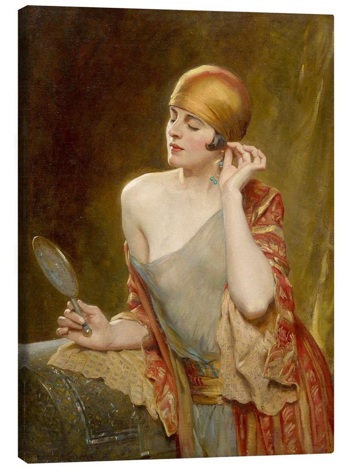Posterlounge Leinwandbild Albert Henry Collings, Der Studio-Spiegel, Malerei von Posterlounge