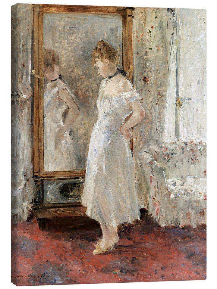 Posterlounge Leinwandbild Berthe Morisot, Der Spiegel, Malerei von Posterlounge