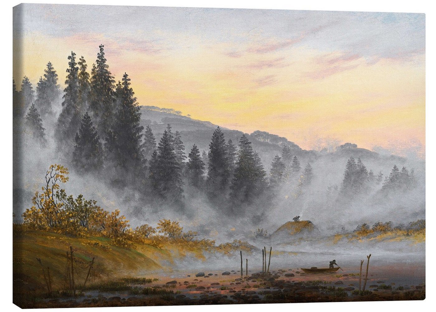 Posterlounge Leinwandbild Caspar David Friedrich, Der Morgen, Malerei von Posterlounge