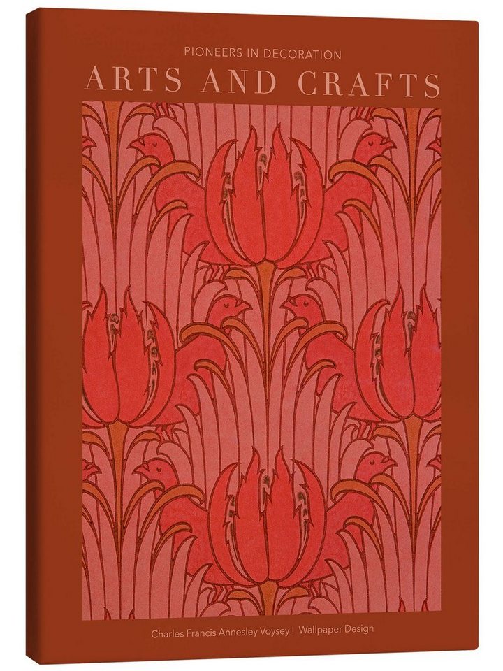 Posterlounge Leinwandbild Charles Francis Annesley Voysey, Arts and Crafts - Tapete Design II, Schlafzimmer Modern Malerei von Posterlounge