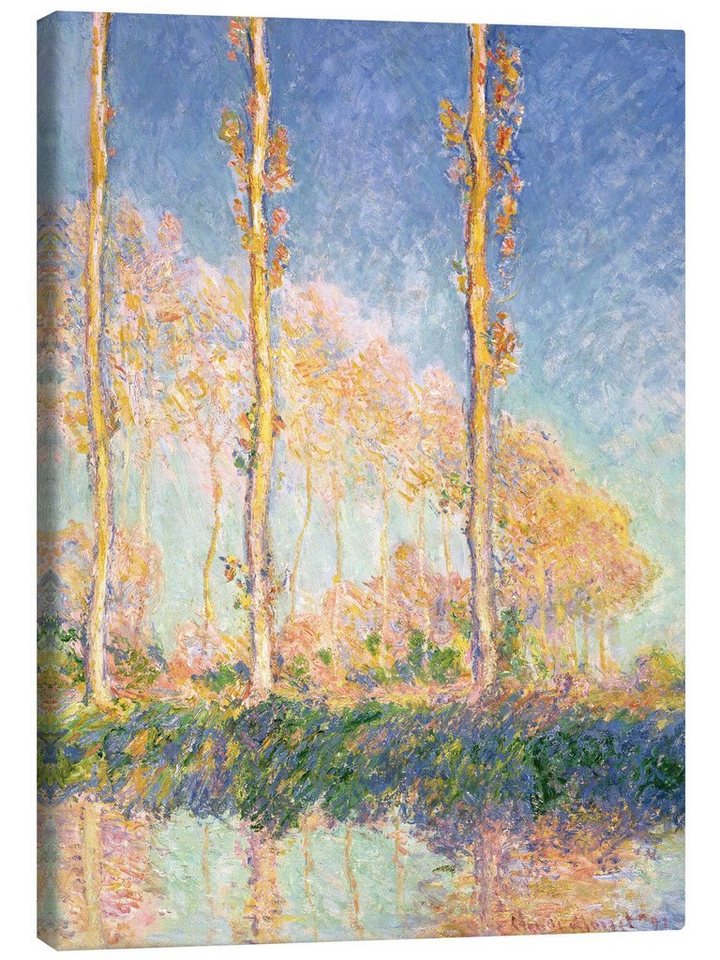 Posterlounge Leinwandbild Claude Monet, Die drei Bäume, Wohnzimmer Malerei von Posterlounge