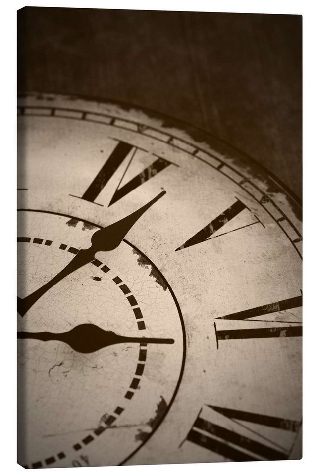 Posterlounge Leinwandbild Editors Choice, Bild einer alten Vintage-Uhr, Shabby Chic Fotografie von Posterlounge