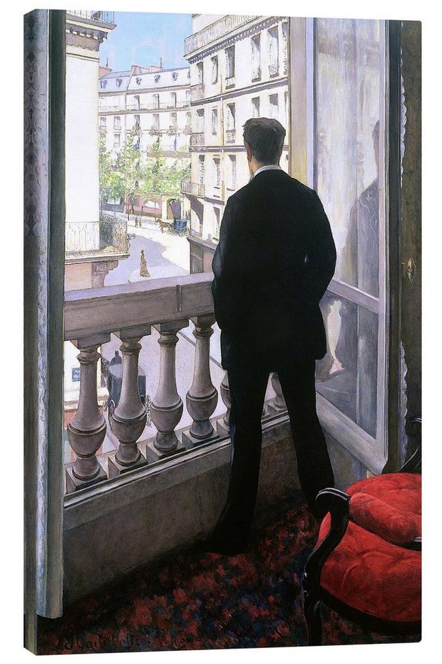 Posterlounge Leinwandbild Gustave Caillebotte, Junger Mann am Fenster, Wohnzimmer Malerei von Posterlounge