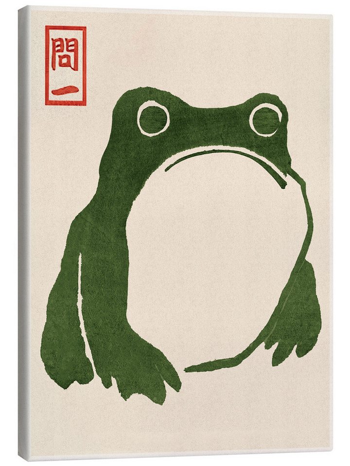 Posterlounge Leinwandbild Matsumoto Hoji, Grumpy Toad I, Kinderzimmer Japandi Kindermotive von Posterlounge