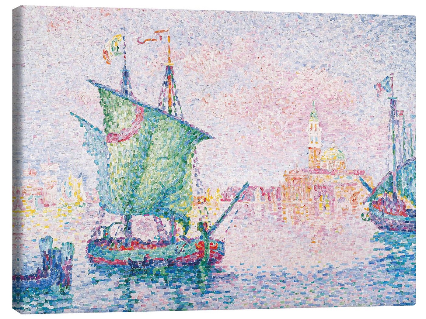 Posterlounge Leinwandbild Paul Signac, Venedig - die rosa Wolke, Badezimmer Maritim Malerei von Posterlounge