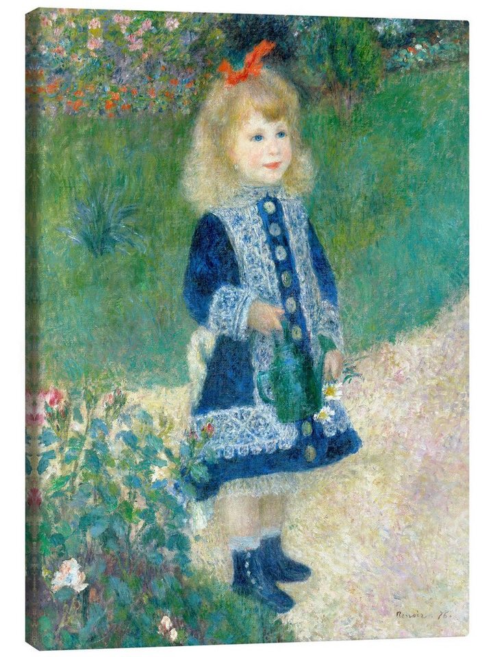 Posterlounge Leinwandbild Pierre-Auguste Renoir, Mädchen mit Gießkanne, Malerei von Posterlounge