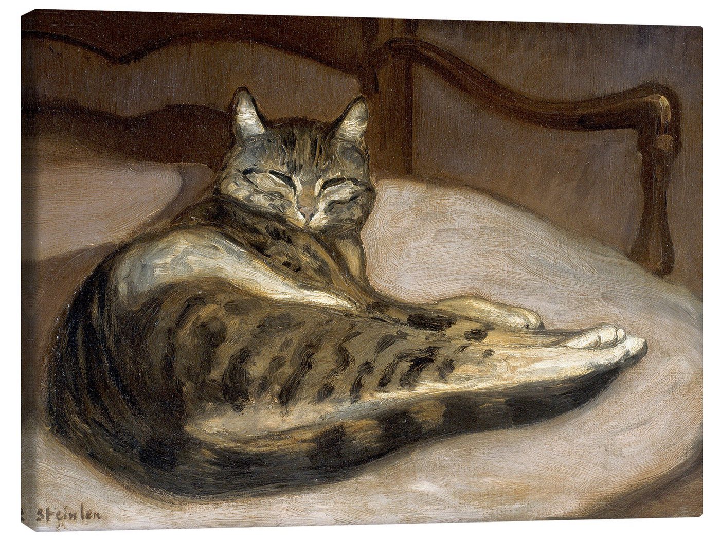 Posterlounge Leinwandbild Théophile-Alexandre Steinlen, Katze auf einem Sessel, Malerei von Posterlounge