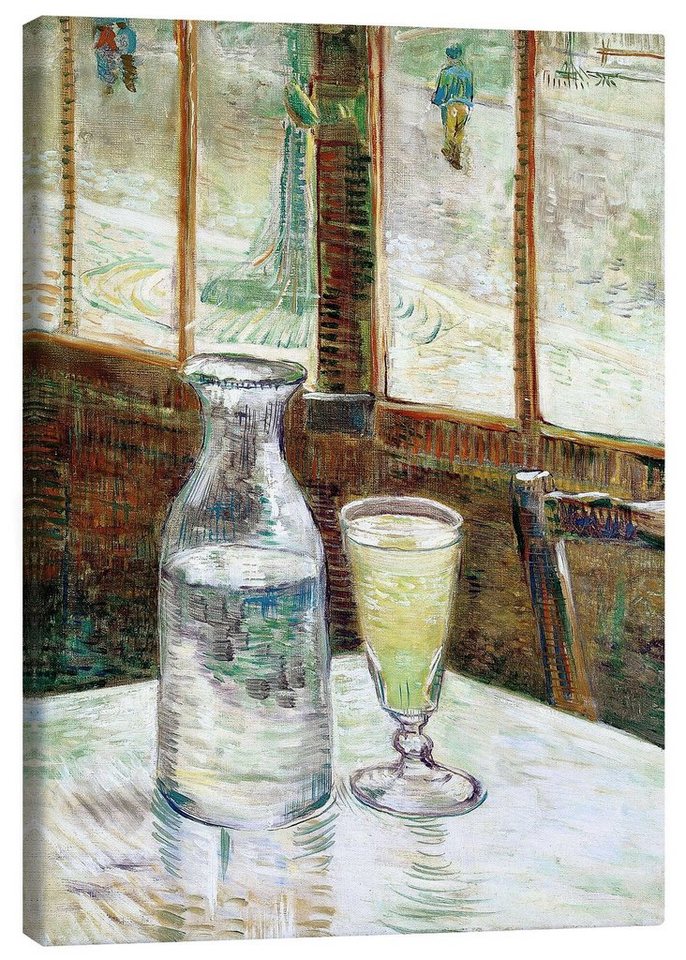 Posterlounge Leinwandbild Vincent van Gogh, Cafétisch mit Absint, Wohnzimmer Malerei von Posterlounge